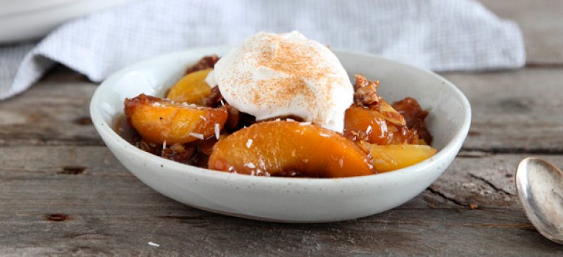 Coconut peach crumble - Dr. Axe